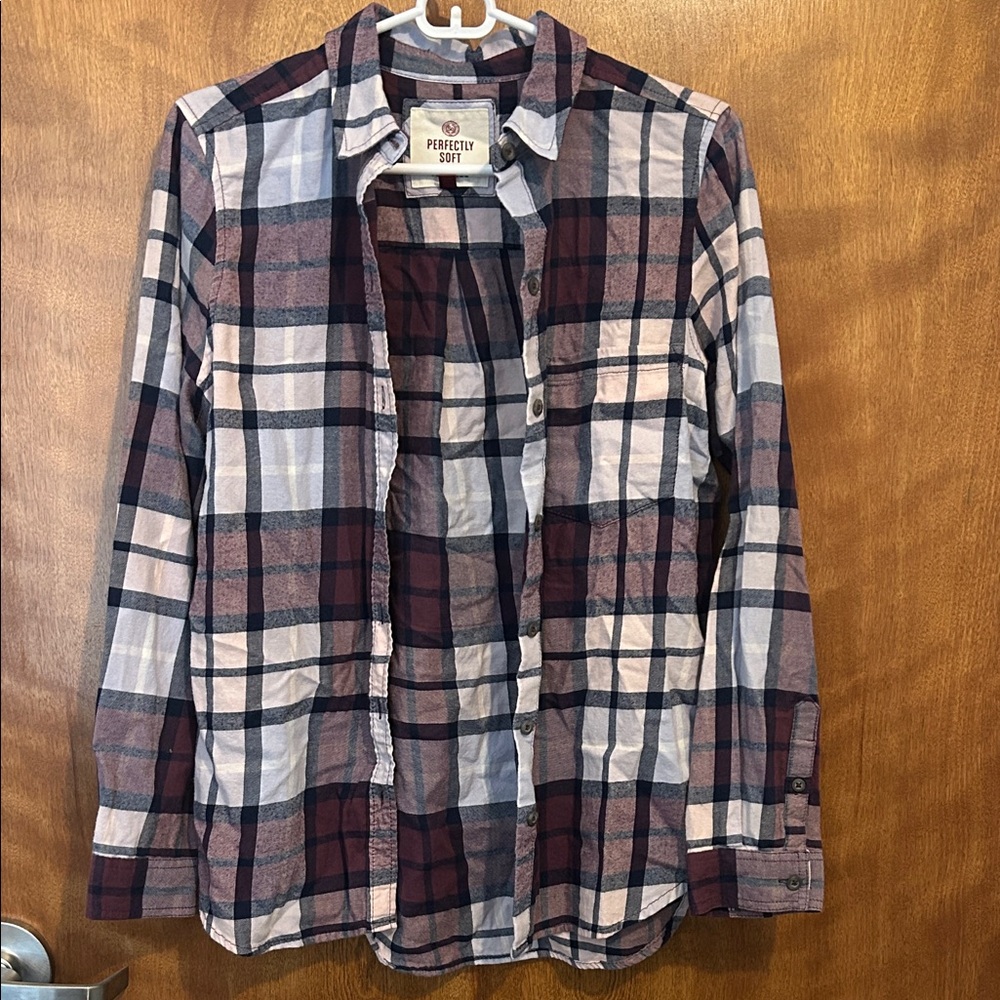 Plaid Button-Up Shirt